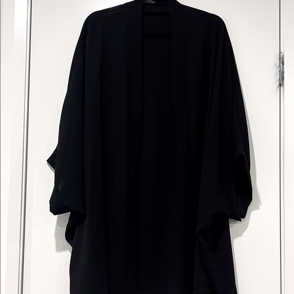 Boohoo Black Chiffon Kimono size 24 - Picture 4 of 4